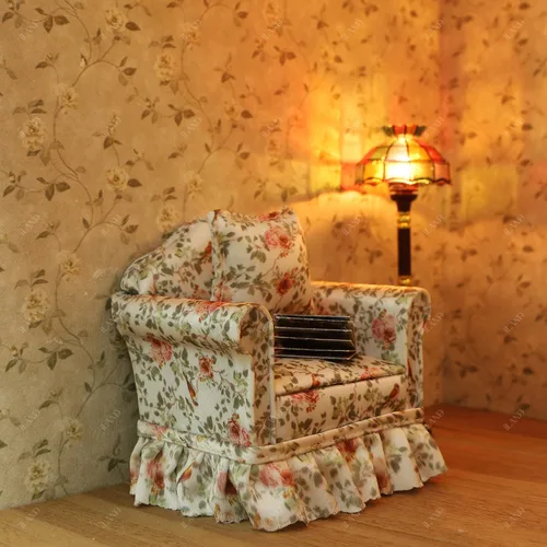 Vista 5 de iLAND Muebles de casa de muñecas de sofá en miniatura, el gran juego de muebles para casa de muñecas para accesorios de 1/12, elegantes sofás