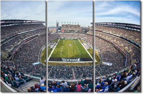 Vista 44 de TUMOVO MetLife Stadium - Decoración de pared de Nueva York, 3 piezas, lienzo, arte de pared para decoración del hogar, juegos de fútbol americano