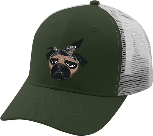 Vista 2 de Gorra de béisbol con diseño de perro Pug, gorras de béisbol vintage para hombre
