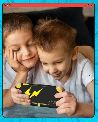 Vista 6 de Gurgitat 2in1 Cute for Switch Lite Case Protector, Switch Lite Game Cases Cartridge Storage Pikach Cartoon Anime Boys Men 24 Game Card Holder