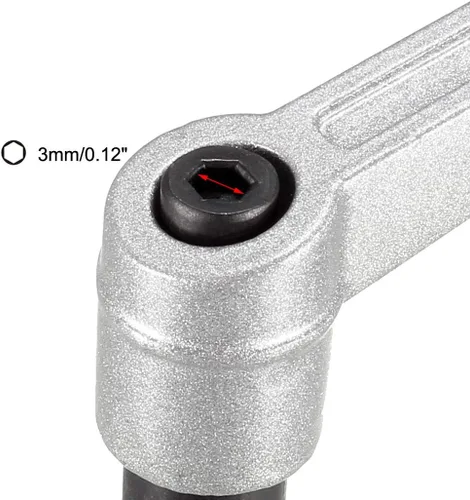 Vista 4 de uxcell Mango M6 x 1.181 in Palanca de sujeción ajustable Rosca botón de trinquete macho roscado Perillas de tornillo de liberación rápida Pernos