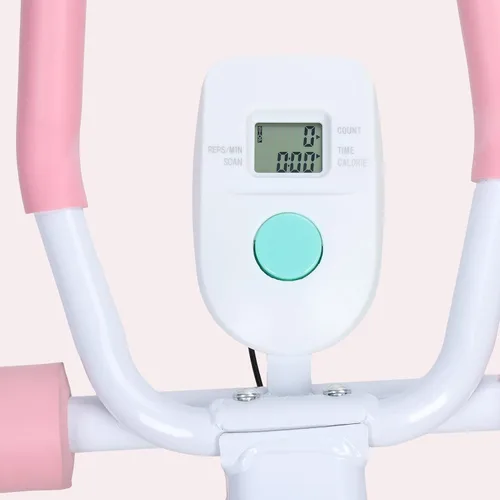 Vista 6 de Máquina de abdominales, equipo de entrenamiento abdominal, máquina de entrenamiento abdominal ajustable de 5 niveles con pantalla LCD, equipo de Rosa