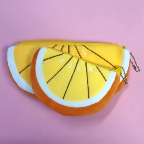 Vista 6 de ALLYDREW Juego de 2 bolsas para lápices de frutas de felpa, Bolsas de sandía roja