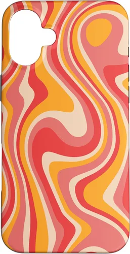 Vista 22 de Funda psicodélica para iPhone 16 Retro Groovy Liquid Swirl Hippie 70's 80's