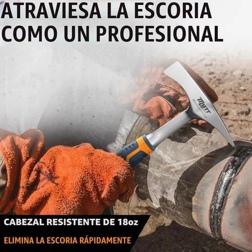 Vista 2 de Mutt Tools - Martillo para soldadura (14 onzas), agarre ergonómico