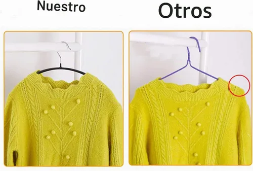 Vista 4 de Perchas de Metal con Revestimiento de PVC Premium Paquete de 20, Resistentes, Antideslizantes Delgadas, Perchas para Chaquetas de Traje y Camisetas
