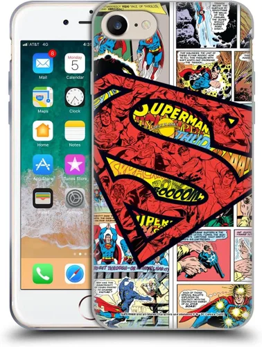 Vista 77 de Head Case Designs Funda de gel con licencia oficial de Superman DC Comics Collage Comicbook Art [protección de grado militar] compatible con Apple