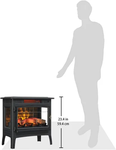 Vista 8 de Duraflame DFI-5010 - Estufa infrarroja en 3D para chimenea eléctrica con control remoto