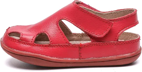 Vista 5 de DADAWEN - Sandalias de pescador con correa de cuero para niña y niño (bebé, niño pequeño, niño grande)