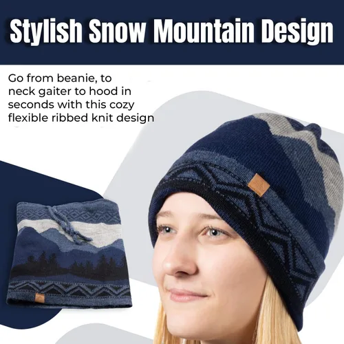 Vista 3 de Baby Alpaca Alpaca Neck Warmer, Unisex Winter Warm Hat, Multipurpose Headwear, Neck Gaiter Scarf, Soft Warm