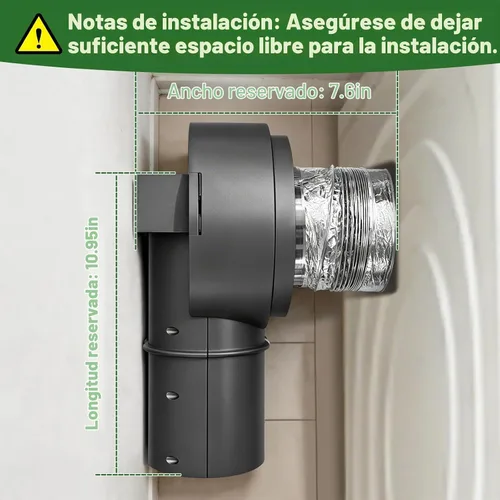 Vista 2 de Kit de conector de acoplamiento de ventilación de secadora magnética, fácil