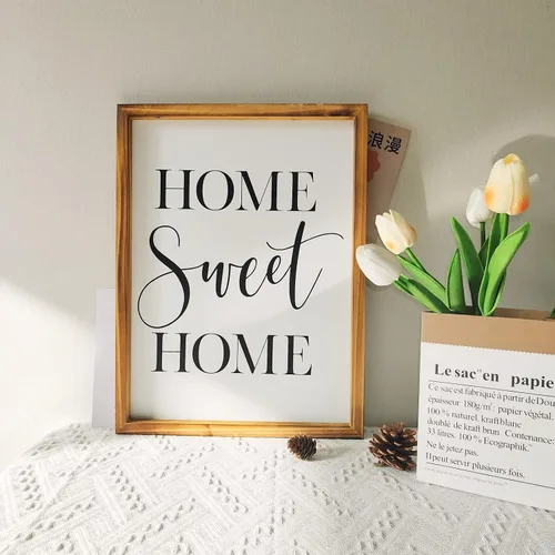 Vista 4 de Athena's Elements Home Sweet Home Sign - Decoración de pared rústica de granja para el hogar, 12 x 16 pulgadas, madera