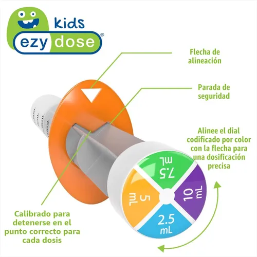 Vista 2 de EZY DOSE Jeringa oral y dispensador para niños, diseño fácil para medicina líquida, Tylenol, Motrin, fácil de administrar, dosificación precisa, 0.3