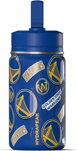 Vista 9 de Hydrapeak x NBA Botella de agua mini de 14 onzas oficialmente licenciada de los Atlanta Hawks para niños con tapa con popote y asa, reutilizable