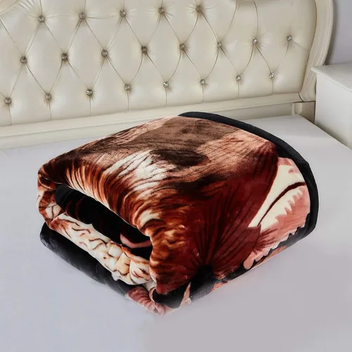 Vista 3 de Unknown1 Manta pesada de invierno con estampado de lobo de 10 libras, felpa estilo coreano, tamaño King, estampado de animales negros, microfibra