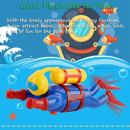 Vista 2 de Juguetes de baño Miracland – Buceador de cuerda con movimiento a pilas, figura de hombre rana para bañera/piscina, regalo STEM libre de BPA