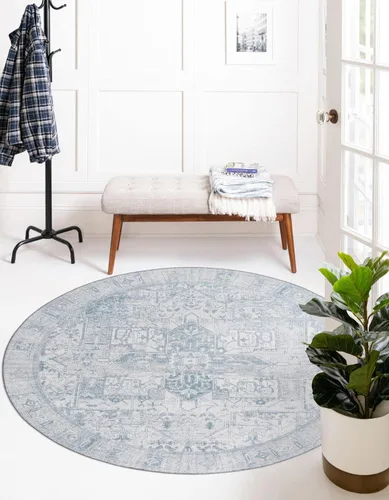 Vista 33 de Unique Loom Timeless Collection - Alfombra de área - Peter (2' x 3' 1" ovalada, beige/marfil)