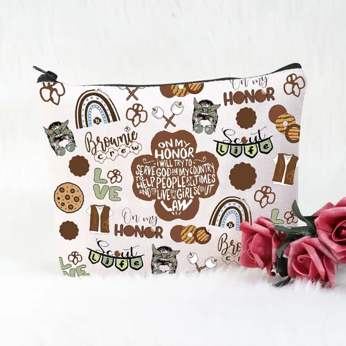 Vista 5 de POFULL Brownie Troop Gift Scout Brownie Bolsa Cosmética Scout Troop Regalos