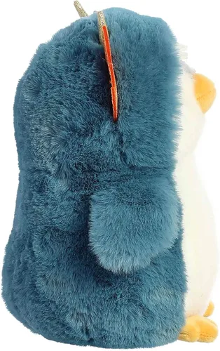 Vista 3 de Aurora® Juguetón Pompom Penguin™ Animal de peluche – Compañeros vibrantes para abrazos cálidos – Perfecto para adultos, niños y cumpleaños – Azul 7