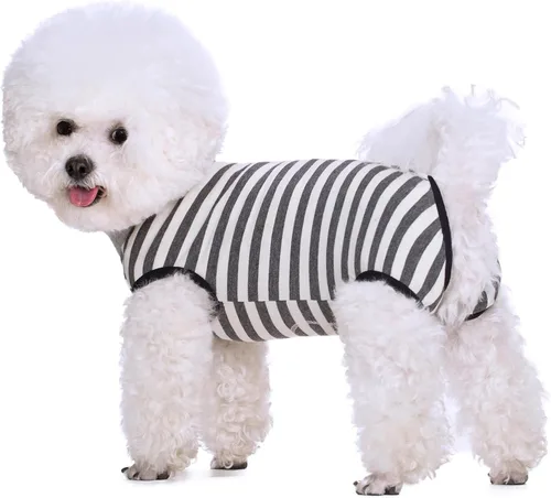 Vista 16 de Coppthinktu Traje de recuperación de cirugía para perros, gatos, perros, mameluco, traje de recuperación para perros hembras para pequeñas y Rosa