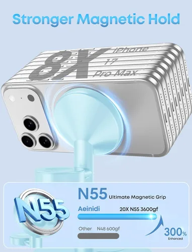 Vista 6 de Aeinidi Estación de carga rápida inalámbrica 3 en 1 de 25 W para cargador MagSafe de Apple Azul (IceBlue)