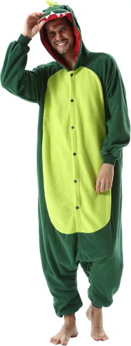 Vista 2 de DELEY Halloween Onesie Adult Pajamas Cosplay Animal Homewear Sleepwear Jumpsuit Costume for Women Men