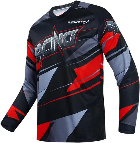 Vista 76 de Hotlion Camiseta de ciclismo para hombre, manga larga, MTB Motocross, ropa de carreras todoterreno
