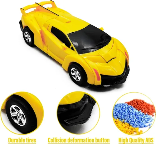 Vista 5 de CDDZSW Regalo para niños de 3 a 6 años de edad, autos transformadores para niños de 3 a 8 años, juguete de camión de fricción para niños y niñas