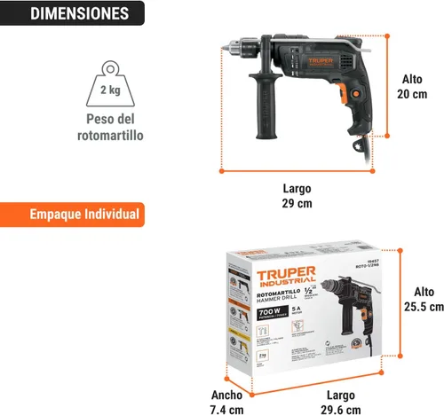 Vista 11 de Rotomartillo Industrial 1/2 '650 W