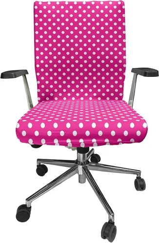 Vista 61 de Lunarable Funda para silla de oficina tribal, diseño azteca, nativo americano, geométrico, simbolismo étnico con espirales de triángulos, elástico