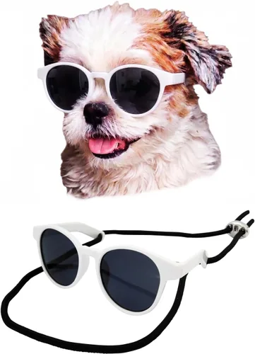 Vista 12 de G014 Retro 80s - Gafas de sol para perros y mascotas, taza de té, juguete de raza pequeña a mediana (12-25 libras, negro)
