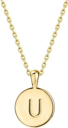 Vista 42 de PAVOI - Collar con dije de letra inicial chapado en oro de 14 quilates para mujer Collar con inicial alfabética de oro