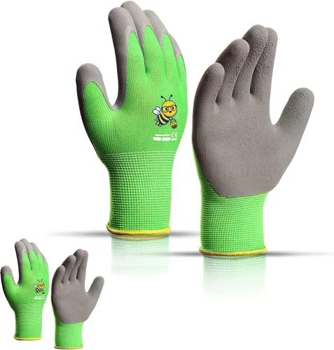 Vista 21 de KDK Guantes de jardinería para niños de 3 a 5 años, guantes de trabajo de patio para niños pequeños, jóvenes, niñas, niños, guantes de goma