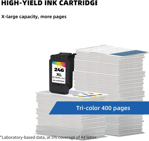 Vista 3 de Ubinki Cartucho de tinta de color 246XL (paquete de 2) compatible con Canon 245 245XL Color 246 CL246 XL 244 244XL para MX490 MG2522 MX492 TR4520