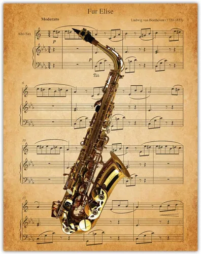Vista 8 de Póster vintage de piel de saxofón Elise: impresiones estéticas de arte de pared para baño, hogar, cueva de hombre, dormitorio, oficina y bar, idea