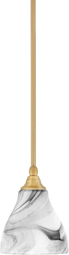 Vista 88 de Toltec Lighting Tallo Colgado Mini colgante, acabado de cobre negro, 3.5" cuadrado humo burbuja vidrio