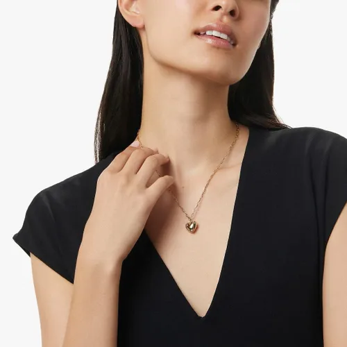 Vista 3 de Lindos collares de corazón para mujer, collar de corazón abierto de oro de 14 quilates, collar con dije de corazón de oro delicado, joyería estética