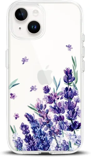Vista 14 de Compatible con iPhone 14, funda protectora de encaje negro transparente con flores florales a prueba de golpes, parte trasera dura, delgada, bonita