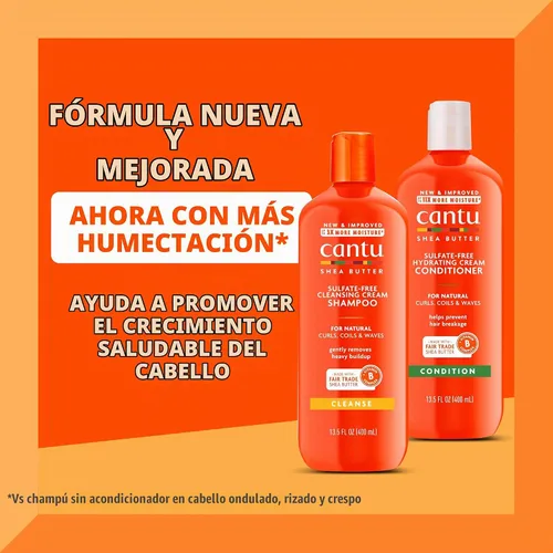 Vista 2 de Cantu Champú y acondicionador con manteca de karité para cabello natural, 13.5 fl oz (paquete de 2)