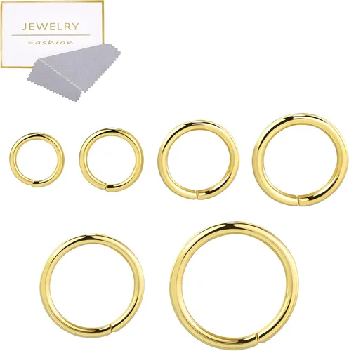 Vista 8 de Anillos de salto al por mayor para la fabricación de joyas Anillos de salto abiertos de latón macizo chapado en oro y plata, Plata Esterlina