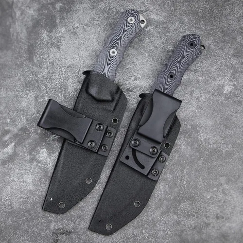 Vista 9 de Cuchillo Cruiser de 10.9 pulgadas para caza, cuchillo táctico de campamento al aire libre, mango afilado de acero G10 DC53, funda Kydex (negro)