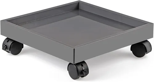 Vista 2 de Skelang Plataforma cuadrada con ruedas para plantas, bandejas de plástico ABS, resistente, capacidad de carga de 110 libras