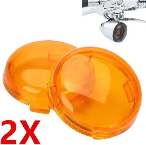 Vista 3 de Onmi cubiertas de lente ahumado turn signal para Harley-Davidson paquete de 2, Ambar