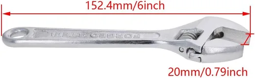 Vista 2 de Utoolmart Llave ajustable de apertura de longitud de 6 pulgadas 0.787 in con tratamiento superficial niquelado 1 unids