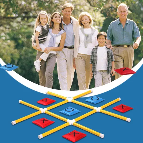 Vista 7 de OTTARO Juego gigante de Tic Tac Toe para exteriores e interiores para la familia, juego de lanzamiento de bolsas de frijoles al aire libre