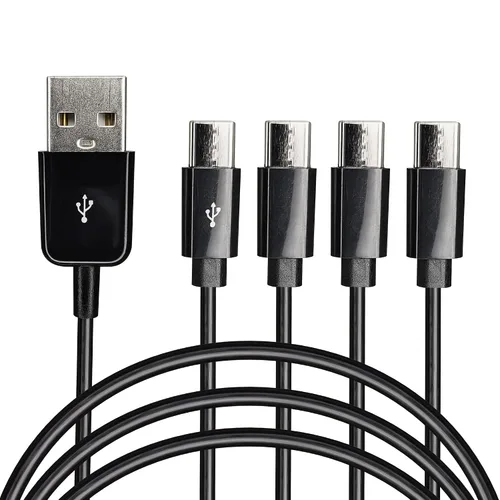 Vista 11 de CERRXIAN Cable de carga divisor USB tipo C, cable de carga múltiple 2 en 1 de 1 pies, USB A a 2 USB tipo C Y Splitter Data Snyc cable