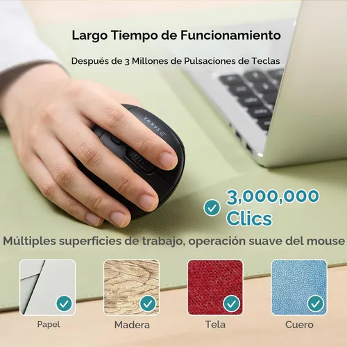 Vista 7 de SANWA Ratón ergonómico vertical, ratones Ergo inalámbricos de 3