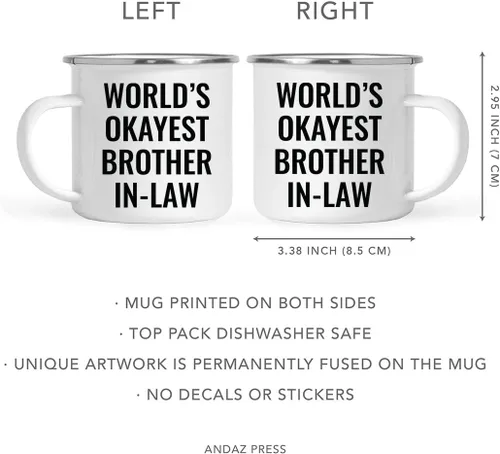 Vista 5 de Andaz Press Funny Family - Taza de café de acero inoxidable de 11 onzas, regalo de broma para el cuñado más bueno del mundo, paquete de 1
