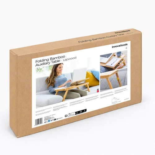 Vista 13 de Mesa Plegable Auxiliar de Bambú Lapwood InnovaGoods