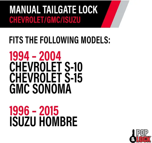 Vista 12 de Pop & Lock PL1600 Cerradura manual negra de compuerta trasera para Chevy/GMC/Isuzu